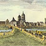 Neuss, Ansicht von Osten, Lithographie um 1833